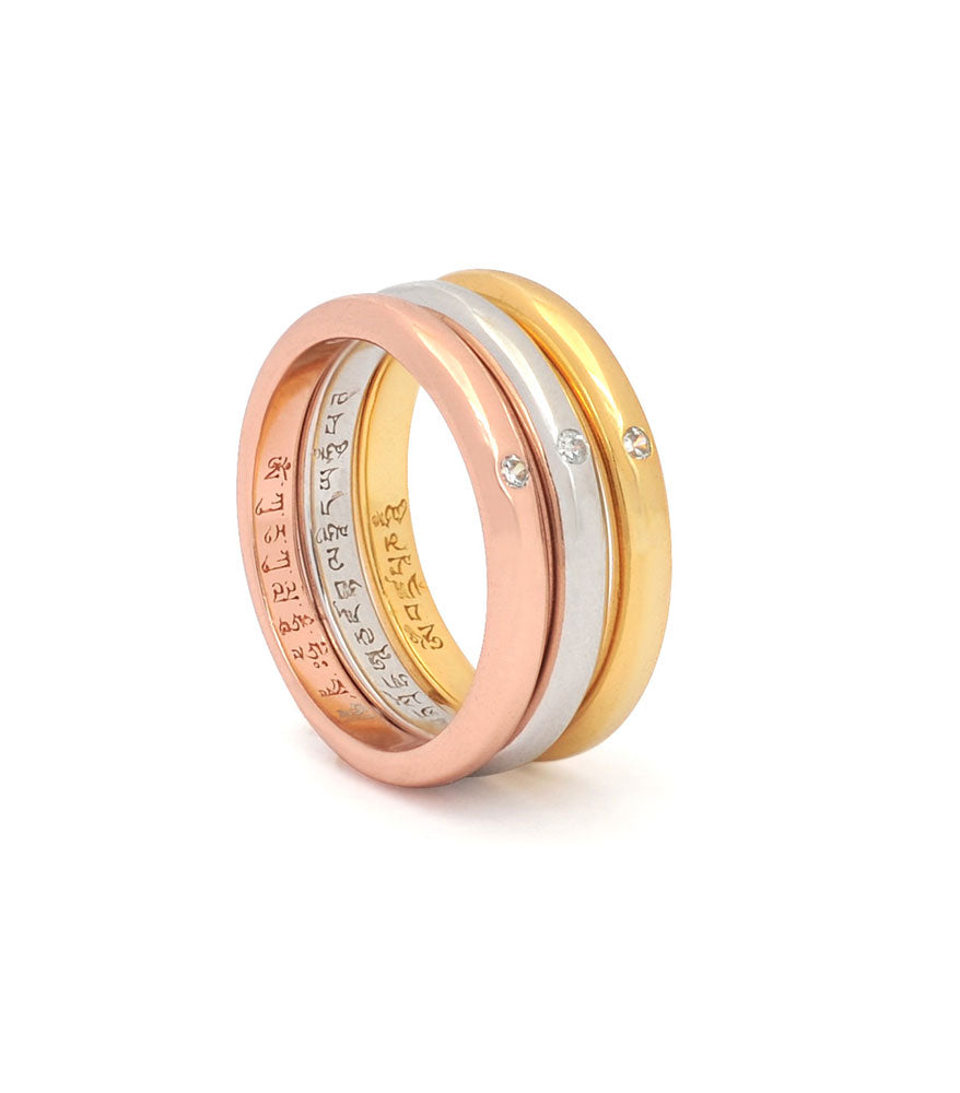 TRI-COLOR GOLD OVERLAPPING RING | My Jewel Shop